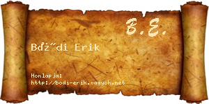 Bódi Erik névjegykártya